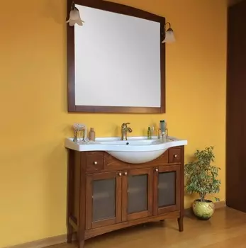 Комплект мебели Bagno Piu Laura 105 Орех c дверцами под стекло