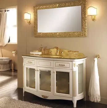 Комплект мебели Bagno Piu Poesia 128 Белый матовый с золотом