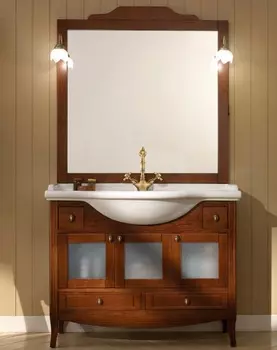 Комплект мебели Bagno Piu Sophia 105 Орех с дверцами под стекло