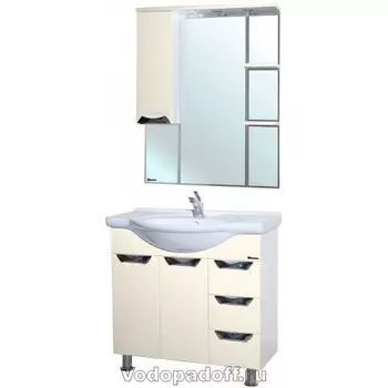 Комплект мебели Bellezza Белла 85 Люкс с бельевой корзиной, бежевый