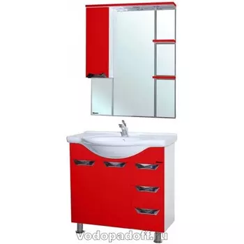 Комплект мебели Bellezza Белла 85 Люкс с бельевой корзиной, красный