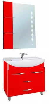 Комплект мебели Bellezza Глория Гласс 90, красный