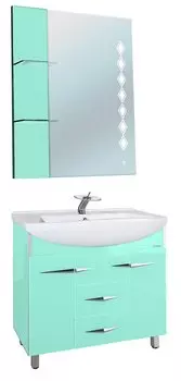 Комплект мебели Bellezza Глория Гласс 90, салатовый