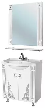 Комплект мебели Bellezza Венеция Люкс 75, белый/серебро