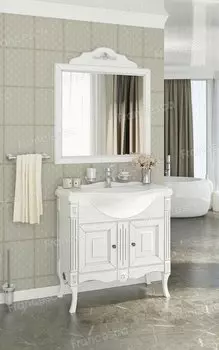 Комплект мебели Francesca Леонардо 85 белый, патина серебро