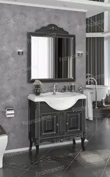 Комплект мебели Francesca Леонардо 85 черный, патина серебро