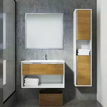 Комплект мебели Sanvit Контур 80 белый глянец/манзония кофейная