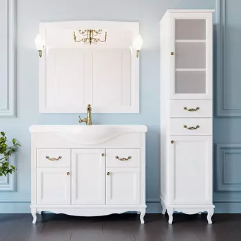 Комплект мебели ValenHouse Эллина 105 белая, фурнитура бронза