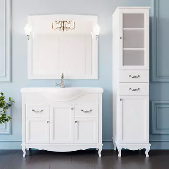 Комплект мебели ValenHouse Эллина 105 белая, фурнитура хром