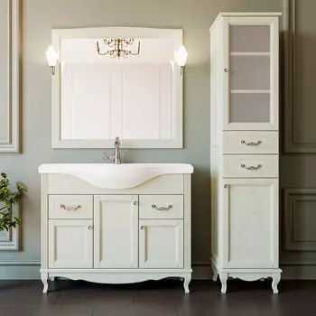 Комплект мебели ValenHouse Эллина 105 слоновая кость, фурнитура хром