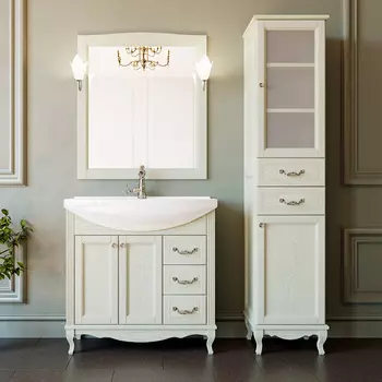 Комплект мебели ValenHouse Эллина 85 слоновая кость, фурнитура хром