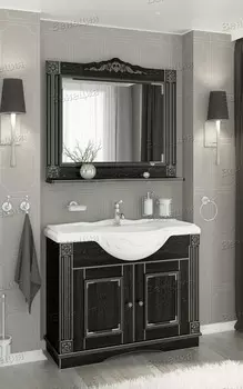 Комплект мебели Венеция Аврора 105 черный с патиной серебро