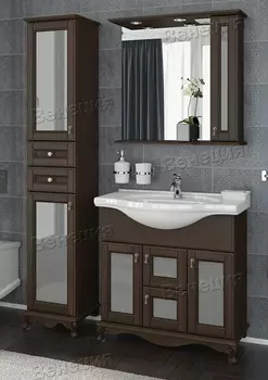 Комплект мебели Венеция Виола 85 (2 ящ, 2 дв. ум. Делла Миа 85) фасад стекло