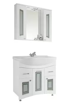 Комплект мебели Vod-Ok Адам 90 (фасад стекло), белый