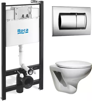 Комплект Roca Mateo 7893100010 подвесной унитаз + инсталляция + кнопка