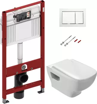 Комплект Система инсталляции для унитазов TECE Base + Чаша для унитаза подвесного Jacob Delafon Struktura EDE102 + Крышка-сиденье Jacob Delafon Struktura E70024 с микролифтом