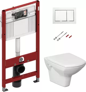 Комплект Система инсталляции для унитазов TECE Base + Унитаз подвесной Cersanit Carina new clean on