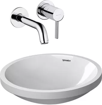 Комплект Смеситель Kludi Bozz 382440576 для раковины + Рукомойник Duravit Architec 0319420000