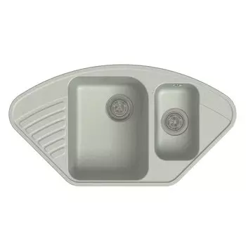 Мойка кухонная Raiber Айфель RQ987 с двумя чашами и крылом, бетон
