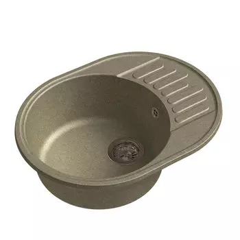 Мойка кухонная Raiber Таумус RQ34 круглая с крылом, топаз