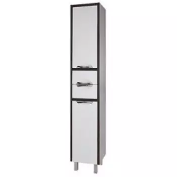 Пенал для ванной 35 с бельевой корзиной 1.9, белый/венге