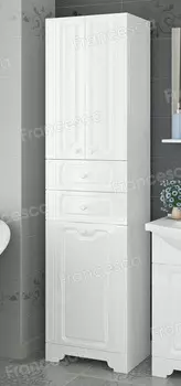 Пенал Francesca Verona 50 белый с ящиками и корзиной