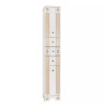 Пенал Vod-ok Кармен 30 с бельевой корзиной, белый/золото