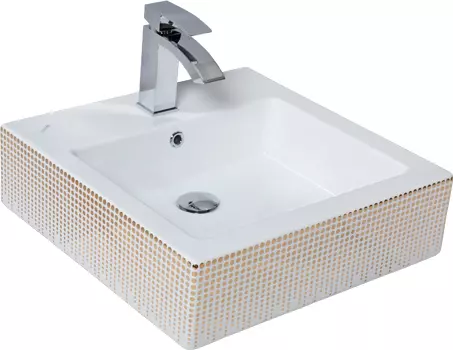 Раковина Creavit TP256 золото, круги