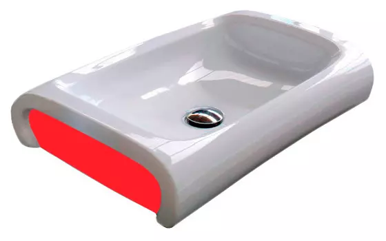 Раковина Hidra Ceramica Hi-line HI15 белая с красным