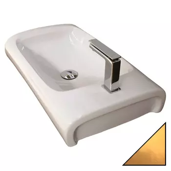 Раковина Hidra Ceramica Hi-line HI17 белая с золотым