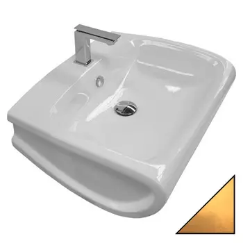 Раковина Hidra Ceramica Hi-line HI19 белая с золотым