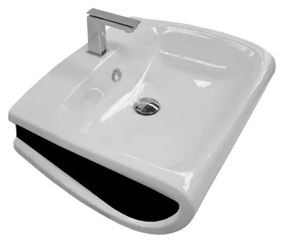 Раковина Hidra Ceramica Hi-line HI19 белая с черным