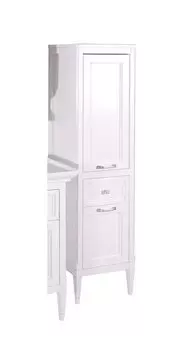 Шкаф-пенал ASB-Woodline Гранда 40 белый/патина серебро