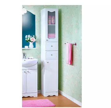 Шкаф-пенал Бриклаер Лючия белый глянец