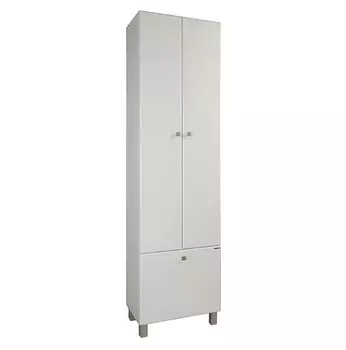 Шкаф-пенал для ванной Акватон Симпл 55 2С с бельевой корзиной