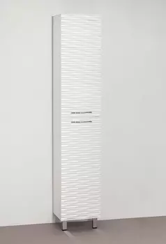 Шкаф-пенал Style Line Ассоль 36 Люкс напольный, техно платина