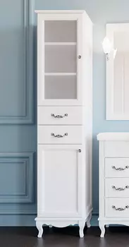 Шкаф-пенал ValenHouse Эллина 40 L белый, фурнитура хром