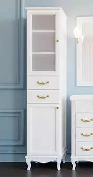 Шкаф-пенал ValenHouse Эллина 40 L белый, фурнитура золото