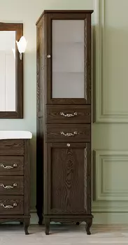 Шкаф-пенал ValenHouse Эллина 40 R с бельевой корзиной, кальяри, фурнитура хром