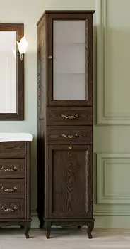 Шкаф-пенал ValenHouse Эллина 40 R с бельевой корзиной, кальяри, фурнитура бронза