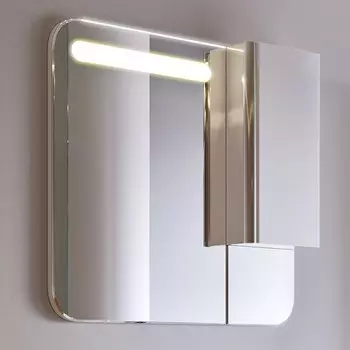 Шкаф-зеркало Alavann Ларго 80 белый кальцит