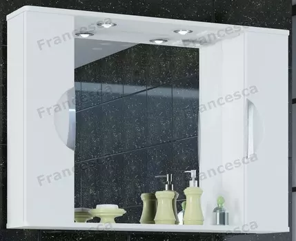 Шкаф-зеркало Francesca Доминго 100 белый 2 шкафа