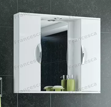 Шкаф-зеркало Francesca Доминго 80 белый 2 шкафа