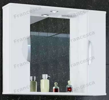 Шкаф-зеркало Francesca Доминго 90 белый 2 шкафа