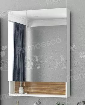 Шкаф-зеркало Francesca Doremi 60, белый/ясень
