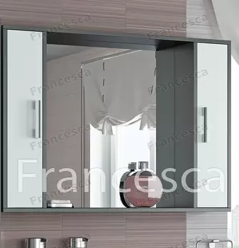 Шкаф-зеркало Francesca Eco 105 белый-венге