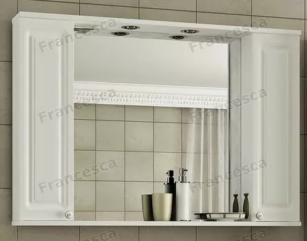 Шкаф-зеркало Francesca Империя 105 белый (2 шкафа)