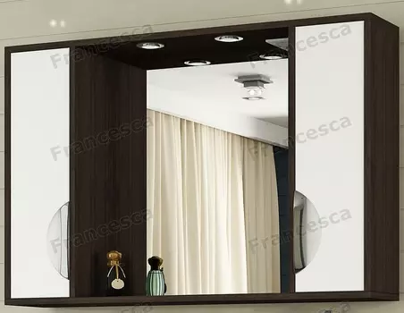 Шкаф-зеркало Francesca Версаль 100 белый/венге 2 шкафа