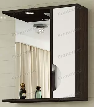 Шкаф-зеркало Francesca Версаль 55 С белый/венге