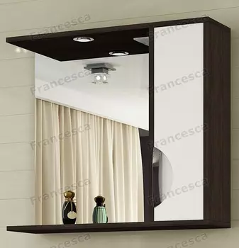 Шкаф-зеркало Francesca Версаль 75 С белый/венге